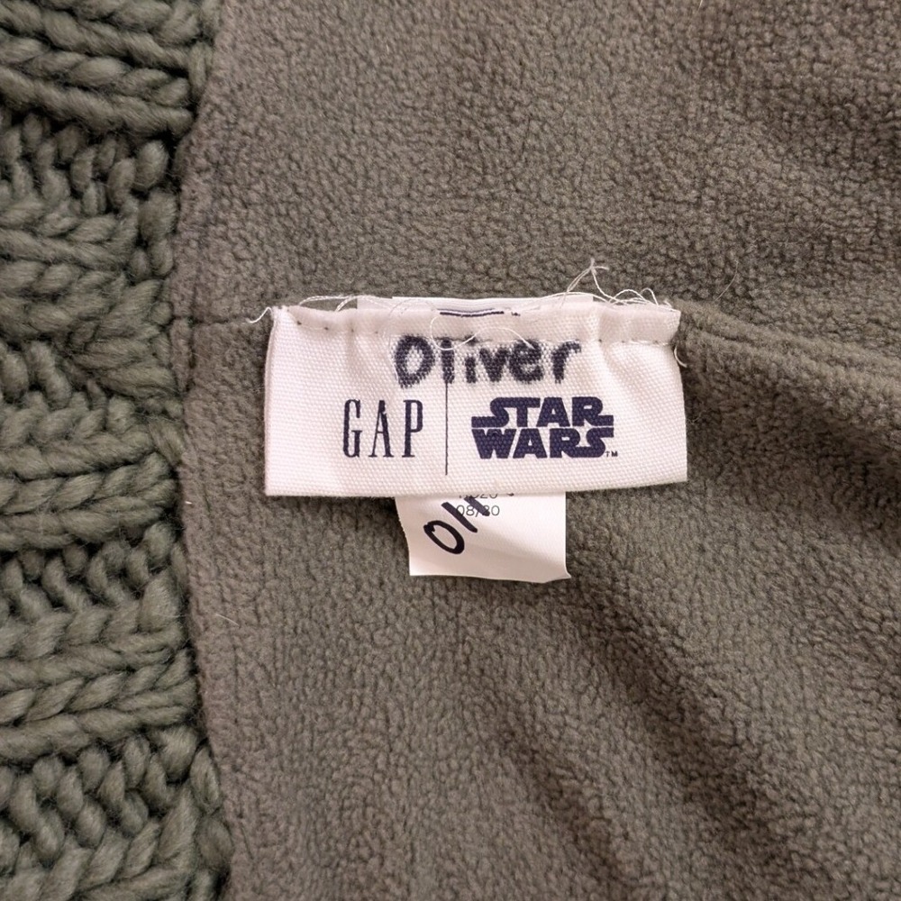 Star Wars Yoda Grogu‎ Hat GAP Kids Olive Green Knit Beanie with Ears Toddler S/M - Picture 4 of 5